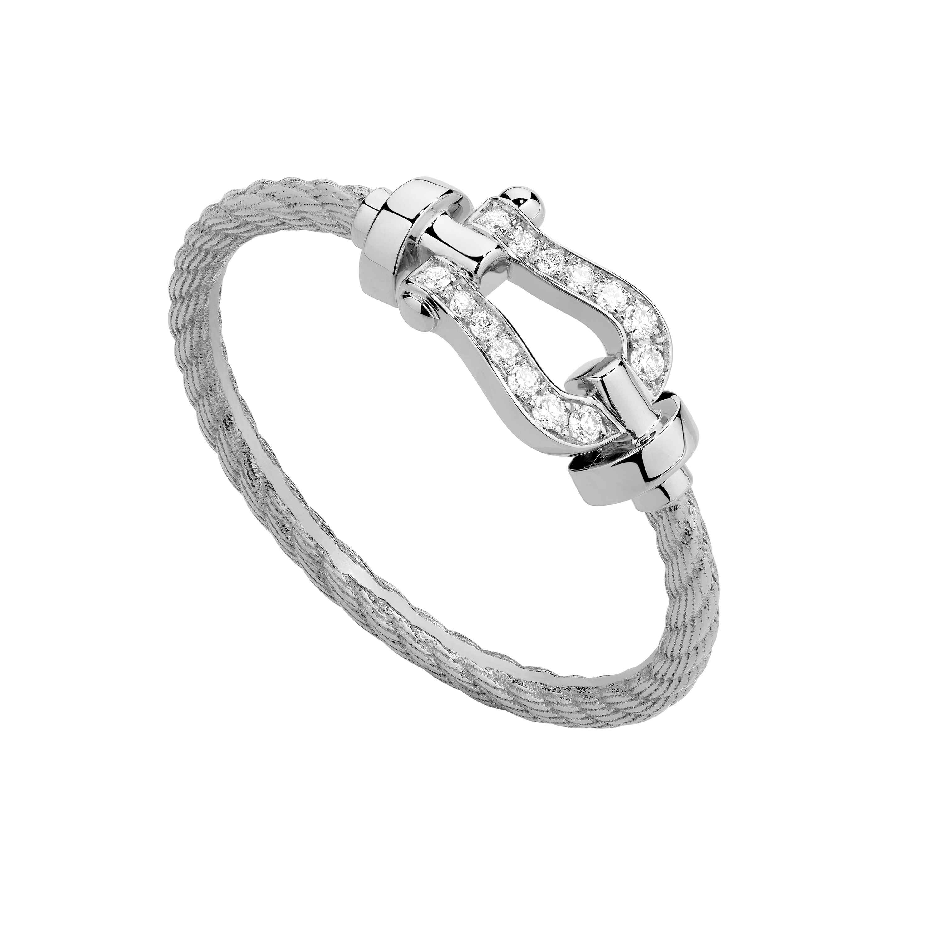 Fred Force 10 Small White Gold and Diamond Pavé Ring | Maison Birks